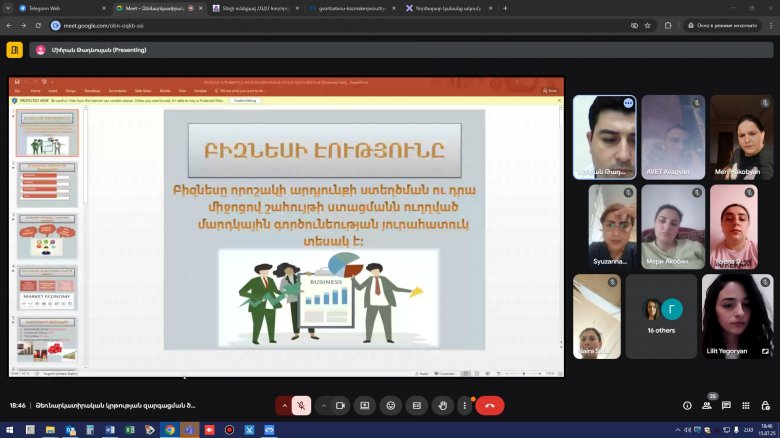 Մեկնարկել են ձեռնարկատիրական կրթության ծրագրի երկրորդ խմբի դասընթացները ԼՂ տեղահանված անձանց համար